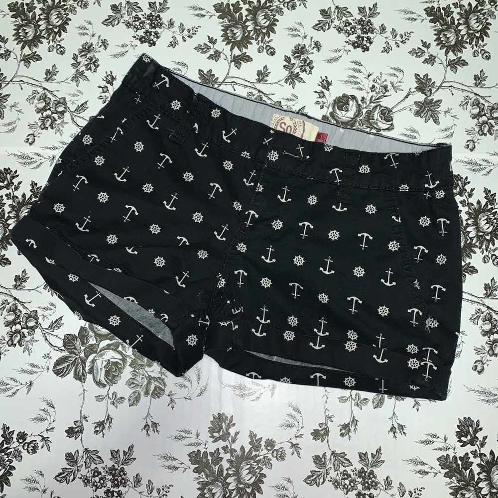 Size 1 SO Brand Black Nautical Shorts